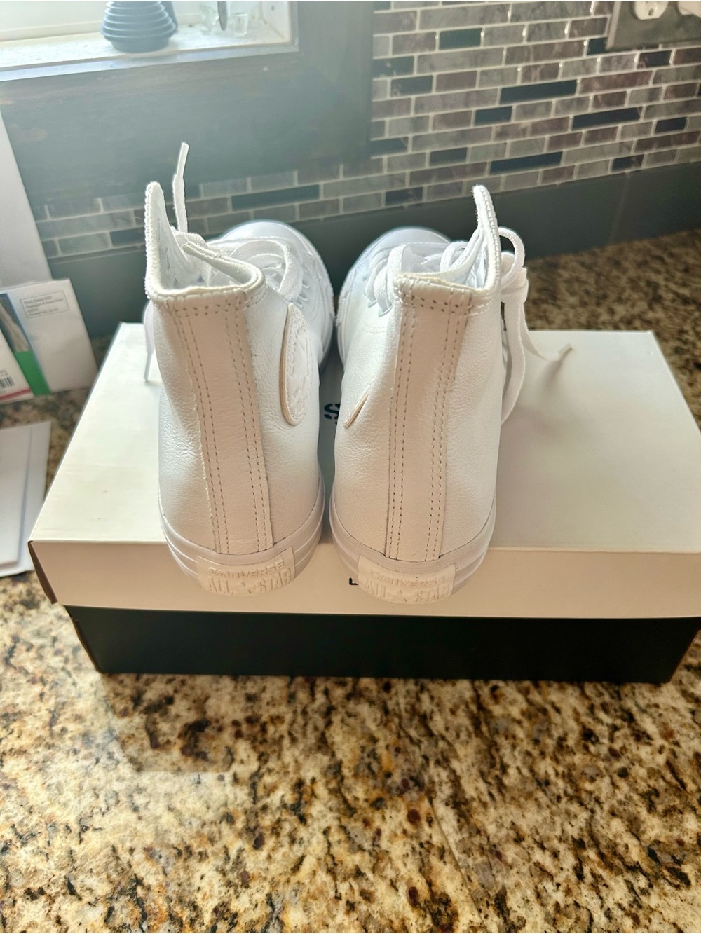 Converse White High Top Sneakers - Leather - Picture 4 of 7